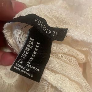 Forever 21 Cream mesh blouse
